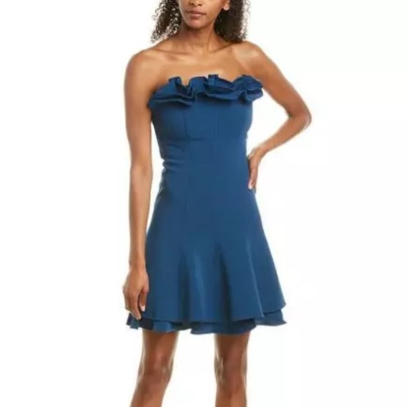 CINQ A SEPT dress Tansy Strapless Ruffle Cocktail - Picture 1 of 12
